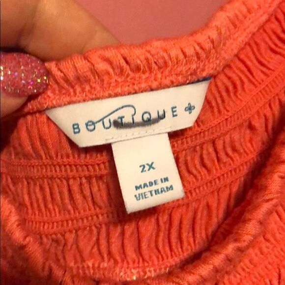 Boutique 2X pink top off shoulder super cute - Picture 4 of 7